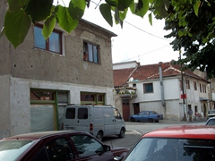 Bullet marked building; Mostar