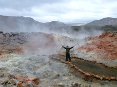 Robby strikes a pose in the lava fields near Landmannalaugar