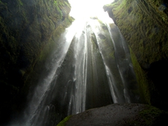 Interior view of Gljúfurárfoss ("Canyon Dweller") waterfall
