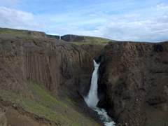 View of Litlanesfoss (located about halfway on our hike from the parking lot to Hengifoss)