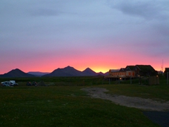 A beautiful sunset over our Möðrudalur farm campsite