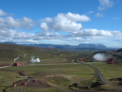 View of the Leirbotn geothermal power station; Mývatn