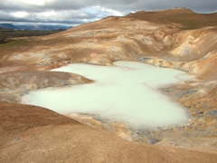 Poisonous sulfur pool at Leirhnjúkur, Krafla