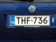 Detail of a Finnish license plate