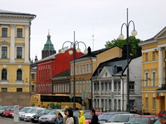 View of the architecture surrounding Senate Square; Helsinki