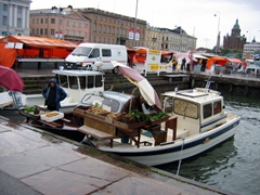 Fresh produce for sale at the Helsinki Harbor