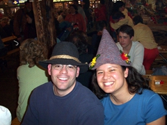 Not sure where these goofy hats came from but all of a sudden, Joe & Becky were sporting them inside a fest tent