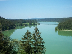 On our way back up to Stuttgart from Oberammergau, we passed by this beautiful, emerald colored lake