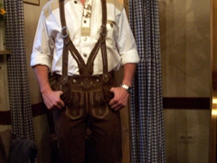 Robby looks super awesome in his lederhosen, a beer drinking must!