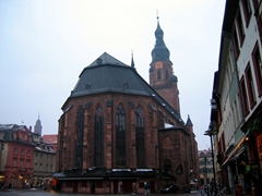 The Church of the Holy Spirit is the most famous church in Heidelberg and dominates the old city center