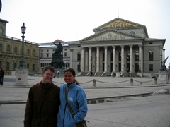 Jim and Becky strike a pose in downtown Munich
