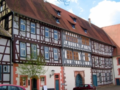 The brightly hued half-timbered buildings add so much character to Michelstadt's downtown area!