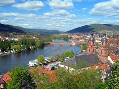 View of the Main River as seen from the hilltops of Miltenberg