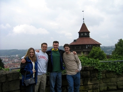 Christin, Larry, Nate and Robby visit the Dicker Turm (Big Tower) of the Esslingen Castle