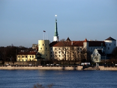 Riverfront view of Riga castle