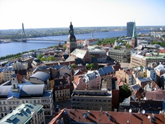 Ride an elevator up the 70 meter spiral of St Peter's Church for a panorama overlooking old Riga