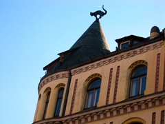 Cat on a roof, one of Riga's more famous landmarks
