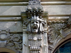 Detail on an Art Nouveau building; Riga