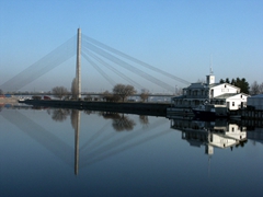 A bridge spanning the Daugava River