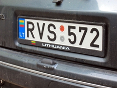 Lithuanian license plate, Vilnius